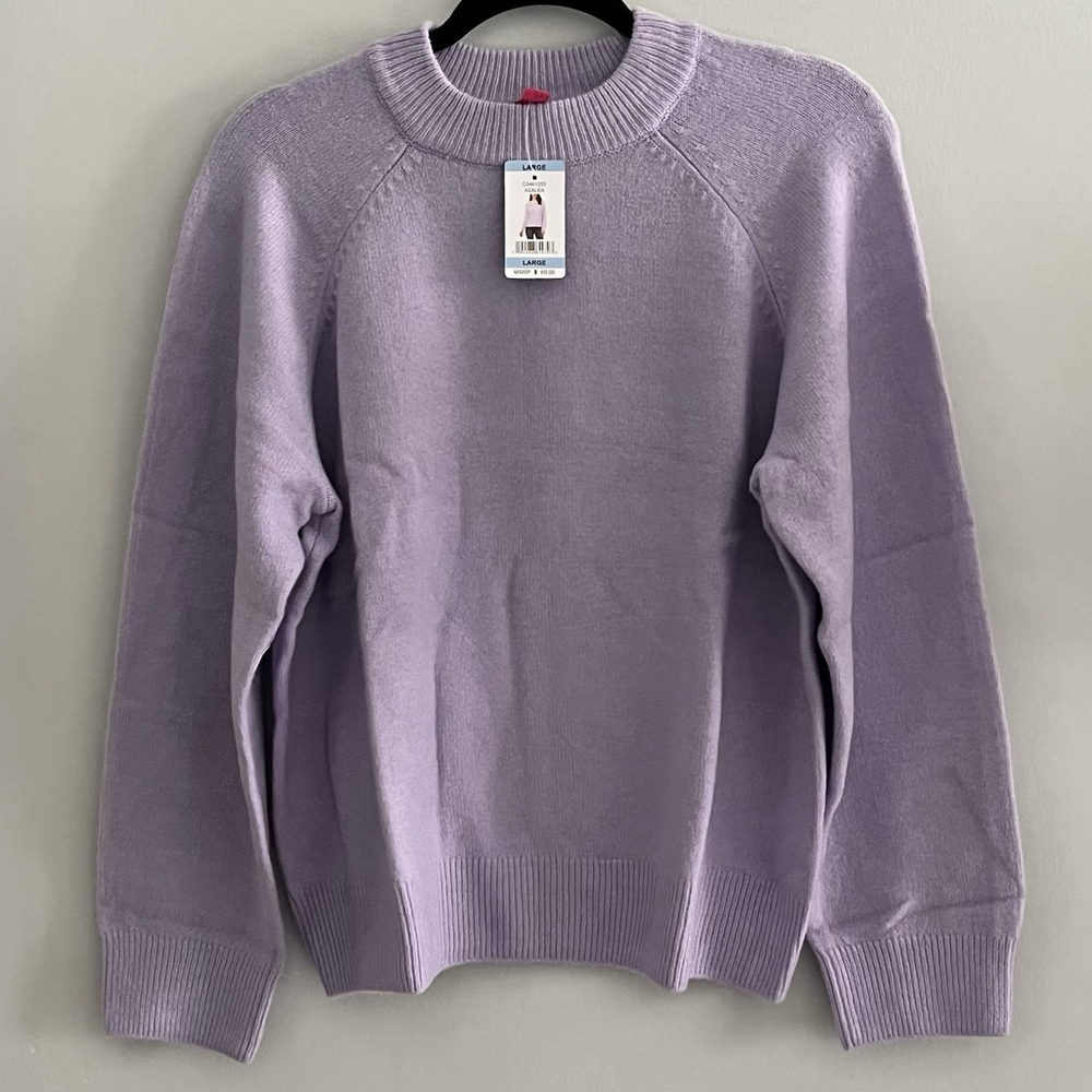 NWT Vince Camuto Size Large Lilac Purple Mock Neck Sweater Long Sleeves